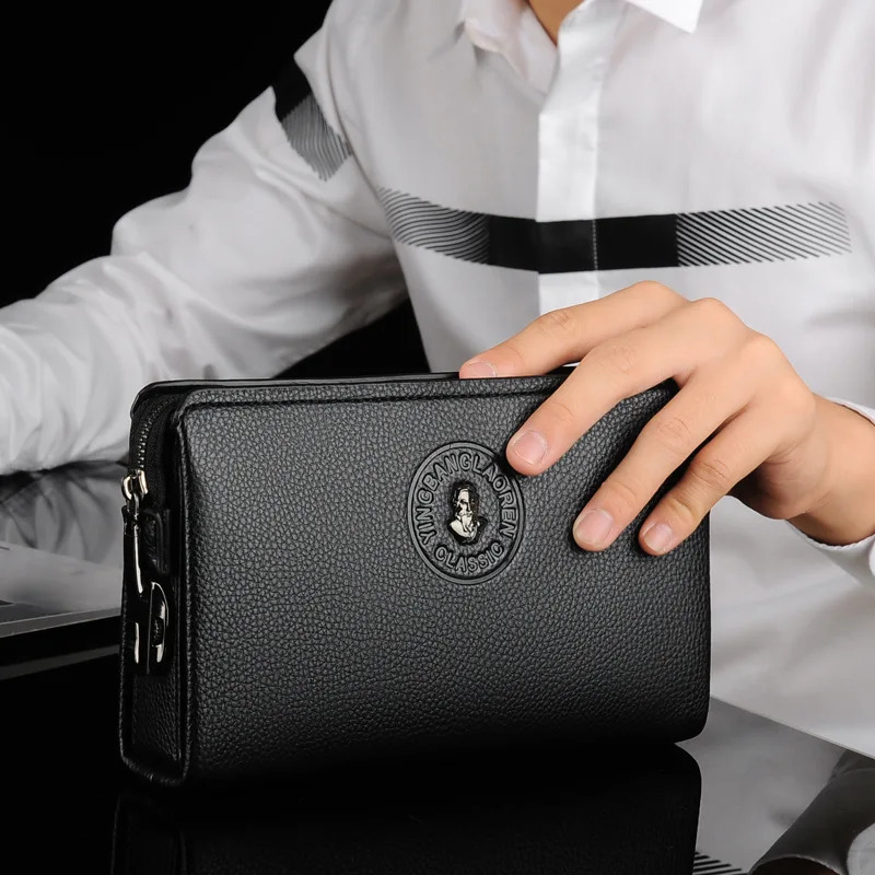 2025 Mens PU Leather Wallet Long Business Men Clutch Bags Anti-theft pas Fashion Zipper Man Purses Large Capacity Card Holder 250723