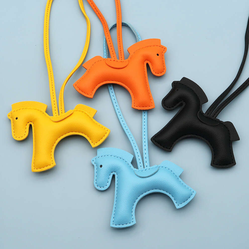 New Creative Cotton-Filled Leather Couple Bag Accessories Trendy Cute Pony Pendant Keychain