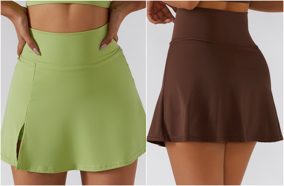 6358 Womens Yoga Outfit High Waist Hotty Hot Tennis Skirts Exercise Skirt Cheerleaders Short Dresses Fitness Wear Girls Running Elastic Pants Sportswear Lined