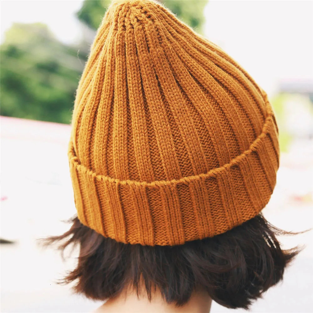 Candy Colors Winter Women Knitted Hat Warm Soft Trendy Kpop Style Wool Beanie Elegant All-match Cap 250722
