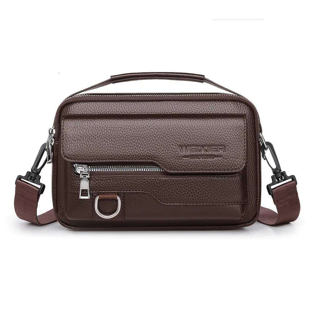 Men Shoulder Bag PU Leather Waterproof Crossbody Messenger Bags with Flip Cover handbag Sac pour homme