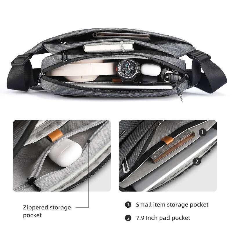 Large Capacity Black Leather Waterproof Messenger Bags Commuter Daily Cross Body Bag Men