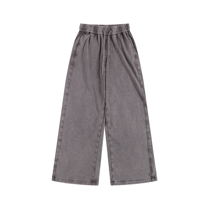 Hot Free shipping designer pants for man Washed and worn sweatpants, American style loose fitting pants with elastic cuffs
