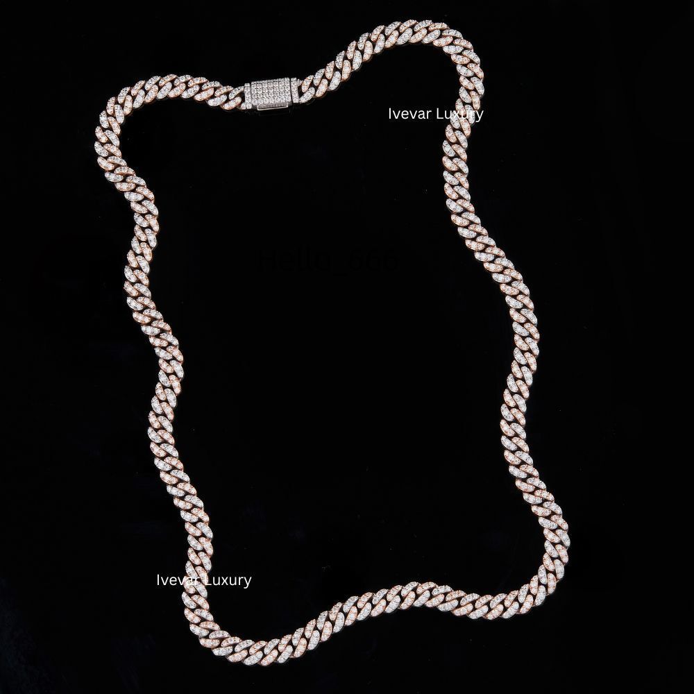 GRA VVS Moissanite 12MM 3ROWS Iced out Cuban Link Chain Sterling Silver 925 Hip Hop Mens Necklace Main Stone Diamond