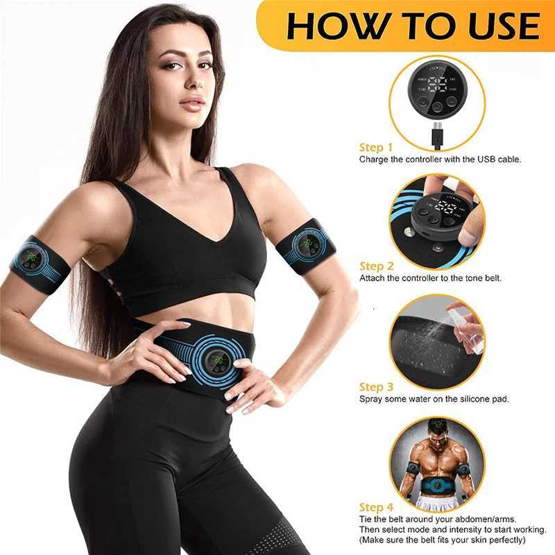 Smart EMS Muscle Stimulator Abs Abdominal Toning Belt Muscle Toner Body Slimming Weight Loss Home Gym Fitness EquipmentW250724