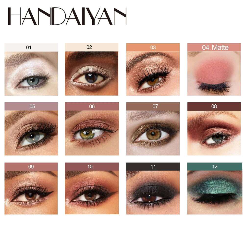 12PCS Eye Shadow Stick Pearlesent Silkworm Double Head Glitter Shimmer Matte Eyeshadow Pencil Set Waterproof Highlighter Makeup X2507