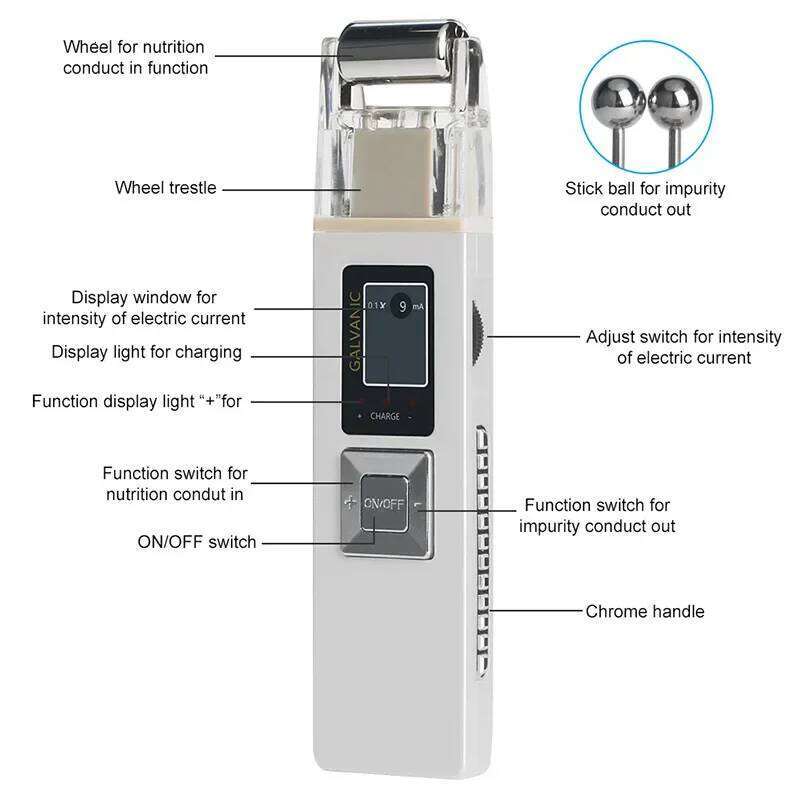 Microcurrent & Ion Facial Device Pore Minimizer Skin Care Tool Home Use Beauty Instrument for Deep Cleansing