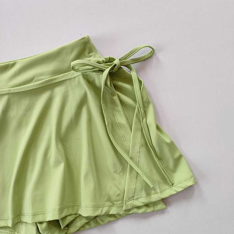 Sports Yoga Skirt Badminton Tennis Skirt Pants Half-body Quick Drying Pocket Skirt Side Split Strap Skirt Pants For Outwear XJ250724