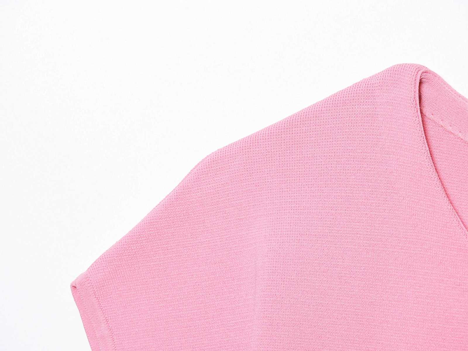 2025 Summer New Product Womens Clothing Fashionable and Versatile Heart Button Round Neck Short Sleeve Knitted Top X250724