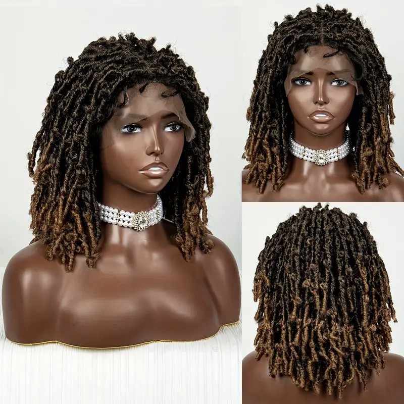360 Full Lace Front Braid Wig With Baby Hair Look Like Human Wigs Bohemian Boho Hair Black Wig African Synthetic Braiding Hair Wig Handmade Braided Wi