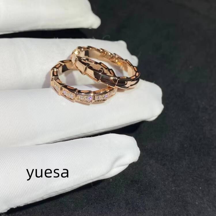 Unisex Simple Classic Gold 925 Sterling Silver Moissanite Ring Featuring Snake Design Factory Price Jewelry for Men and Women