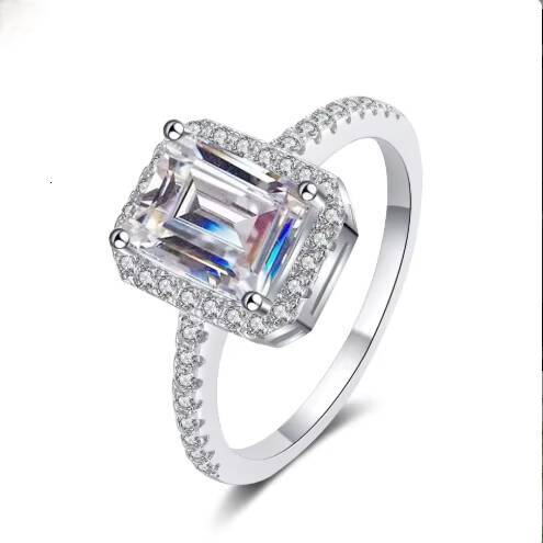 Best Quality 925 Sterling Silver Square Diamond Moissanite Ring Exclusive Custom Design From Mozambique