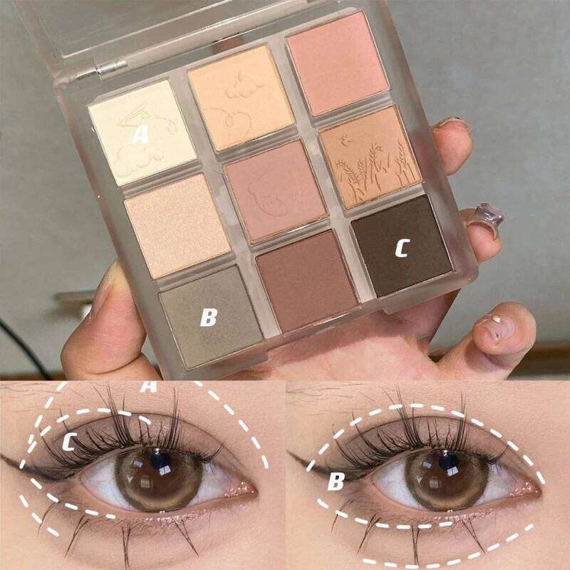 Nine Color Eyeshadow Tray Matte Pearl Oat Milk ple Peach Pink Eye Shadow Powder Highlighter Contouring Makeup Cosmetics Gift X250723