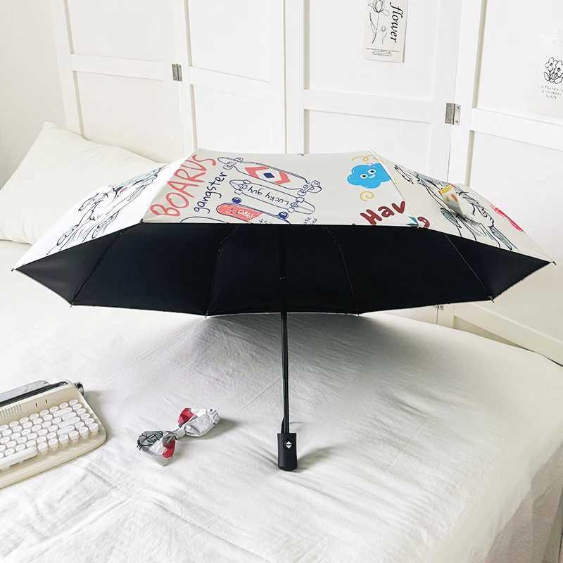 Cute and proud cat with sunny and rain folding umbrella R250724