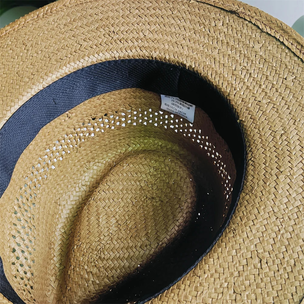 Panama Hat Summer Fashion Simple Men and Women Wide Brim Female Jazz Top Hat Classic Gentleman Beach Sun Hat sombrero hombre 250722