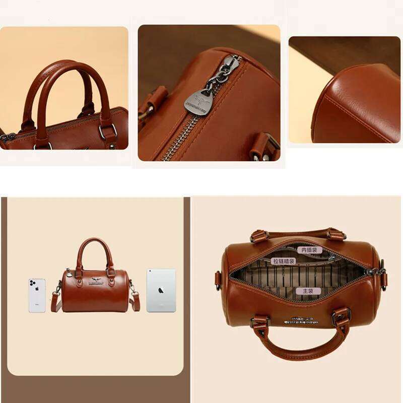Brand Women Oil wax Leather Handbags Fashion Female Large Capacity Crossbody Bag Shoulder Messenger Bags Ladies New Tote