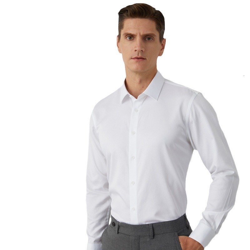 80 Count DP Pure Non-Iron Men's Long Short Sleeve Business Casual Premium Professional Formal All Cotton Shirt