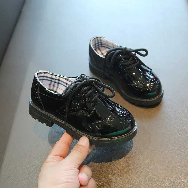 Childrens Leather Shoes Round Toe Lace-up Elegant Spring Soft Comfy 21-37 Baroque Sle Kids Casual Shoe Boys Girls Flat Shoes XJ250724
