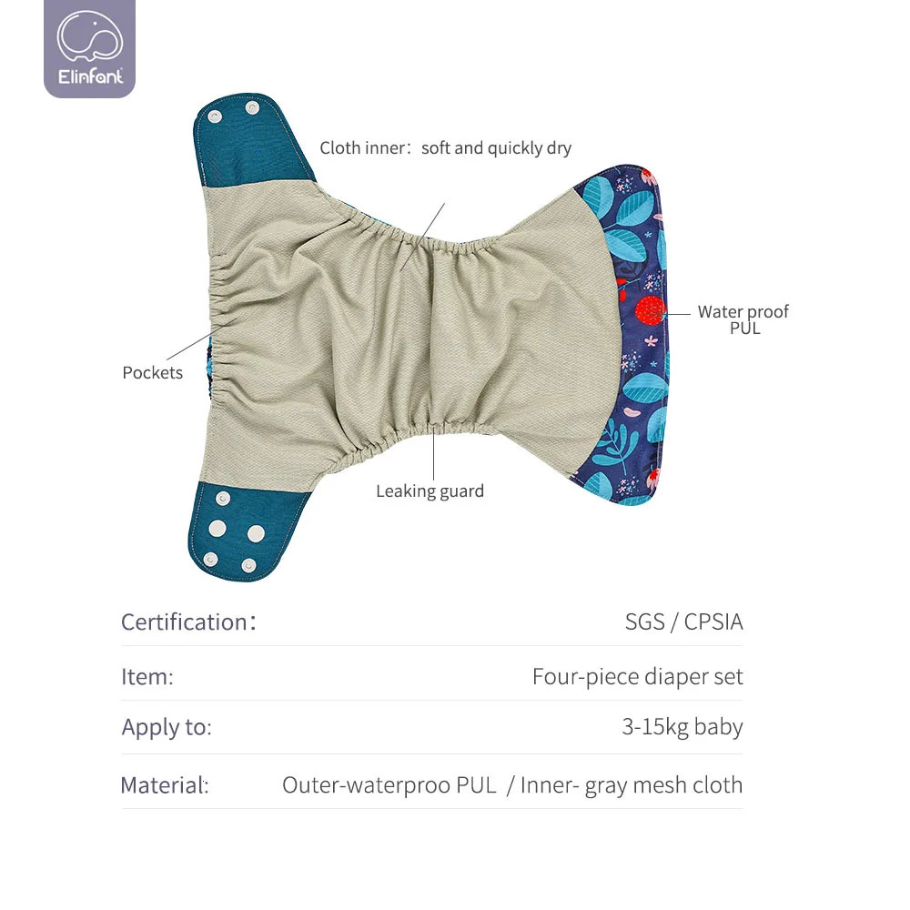 8 PcsSet Pocket Diapers One Size Or With Pcs Adjustable Insert Cloth Nappy For Baby Girls Boys 250724