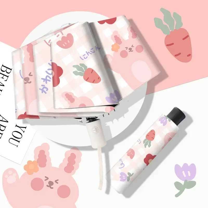 Fully Automatic Folding Sunscreen Cute Cartoon Umbrella Female Umbrella Sun Umbrella R250724