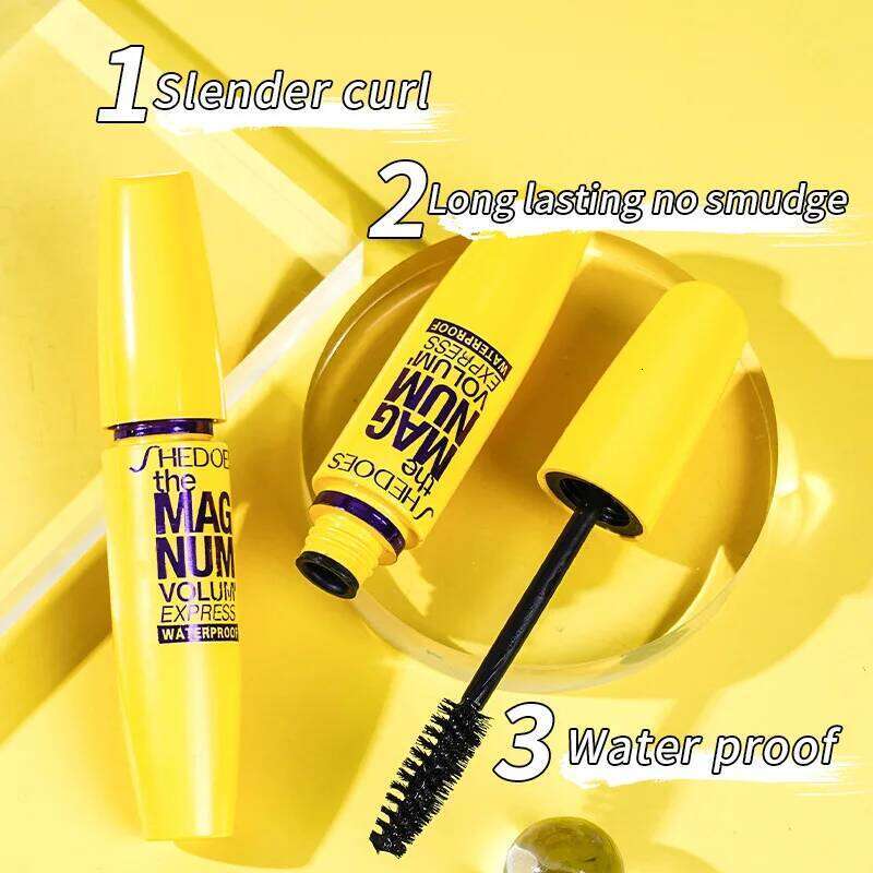 Waterproof Slender Black, Curly, Thick, Natural, Easy to Apply, Long-Lasting, Yellow and Fat Eye Black X250724