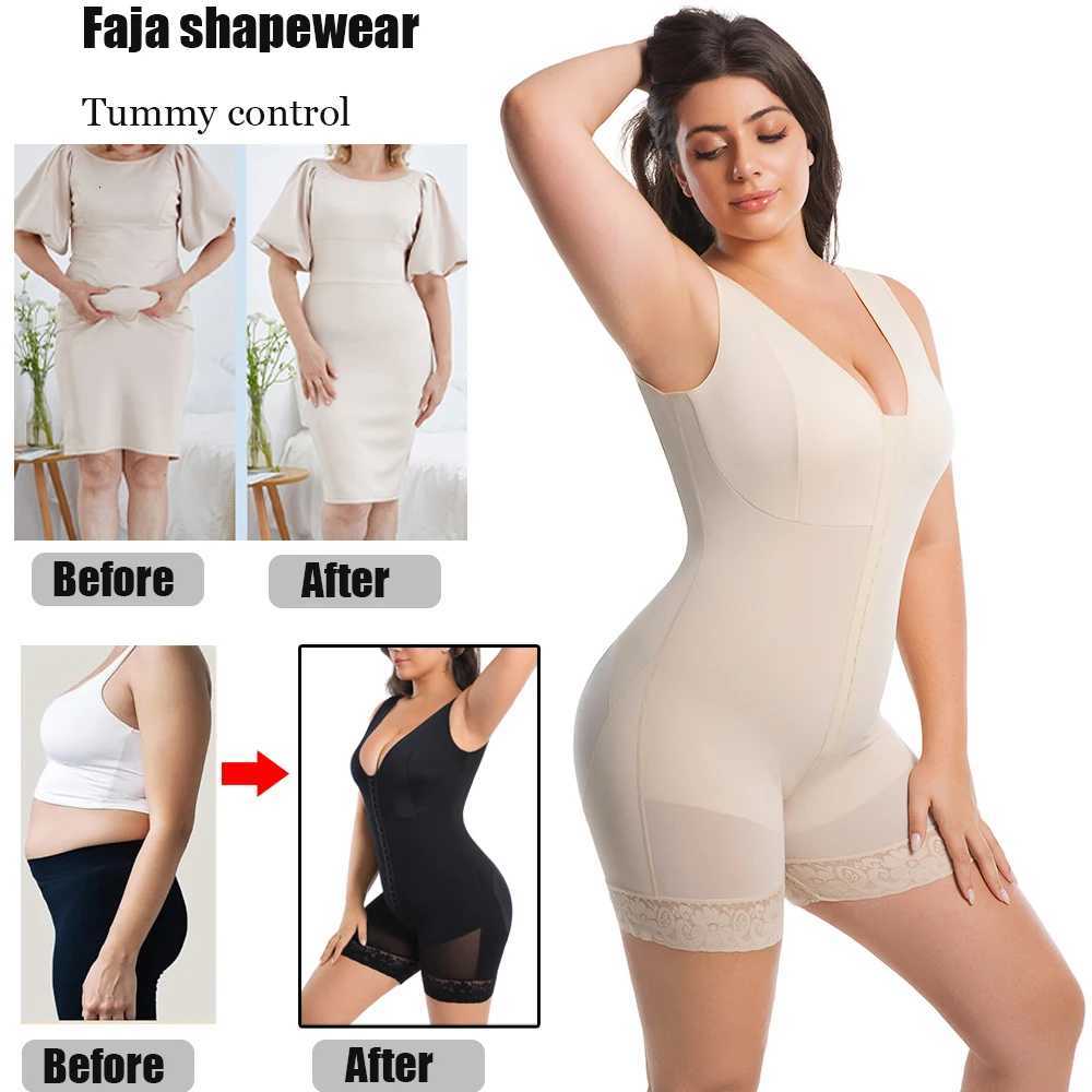 Women Full Body Shaper High Compression Reducing and Shaping Girdles Zipper Crotch Colombian Shapewear for Abdomen Control W250724