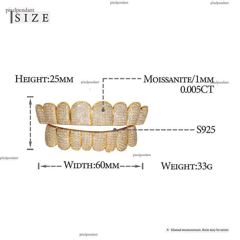 Hip Hop Piercing Jewelry Custom Gold Plated Sterg Sier Opal Moissanite Dia Iced Out Grillz for Teeth