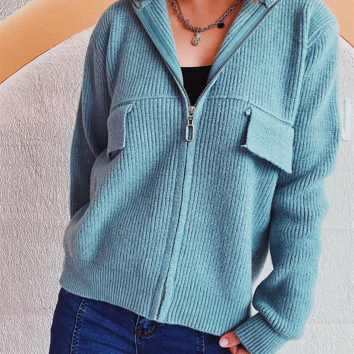 Free shipping designer sweater for women Commuting style simple sweater fashionable slim fit knit base sweater