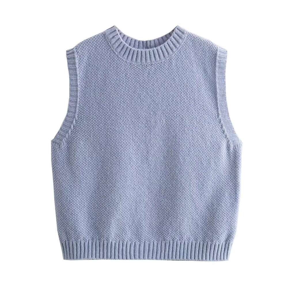 TRAFZA Women's Fashion Knitted Sweater Backless Tie Versatile Short Style B5