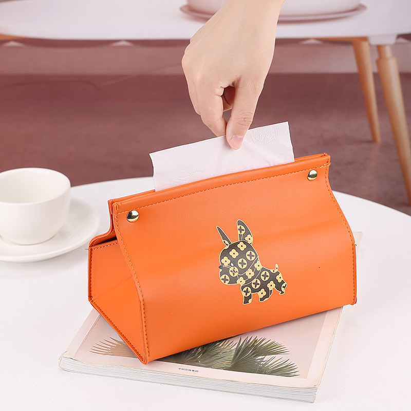 Luxury Tissue Box Living Room Leather Tissue Box Creative Home Napkin Tissue Box High-end Light Simple Storage Box 250724