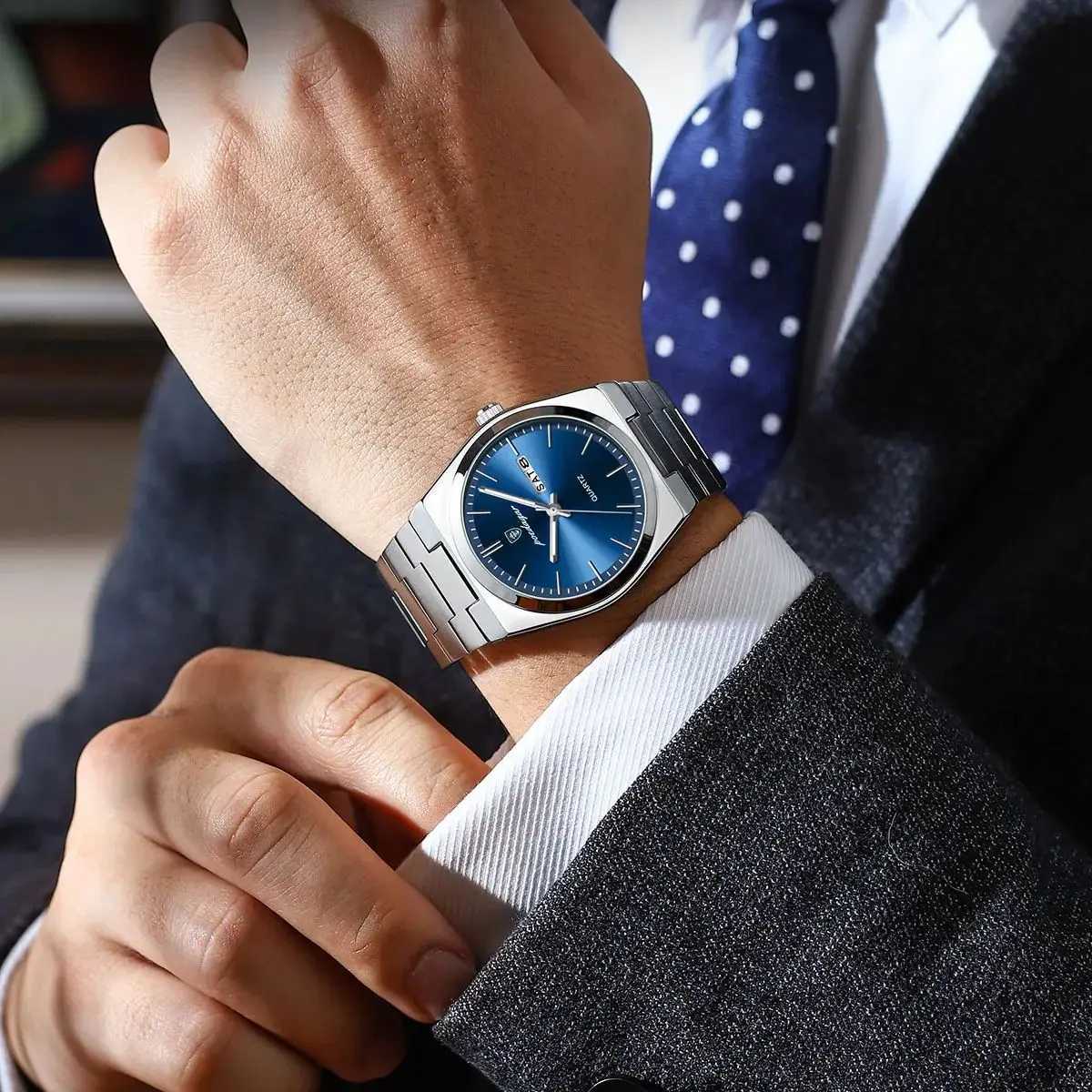 POEDAGAR Luxury Watch For Men Waterproof Luminous Date Week Stainless Steel Men Watch Casual Quartz Mens Watches Male Clock+box W250724