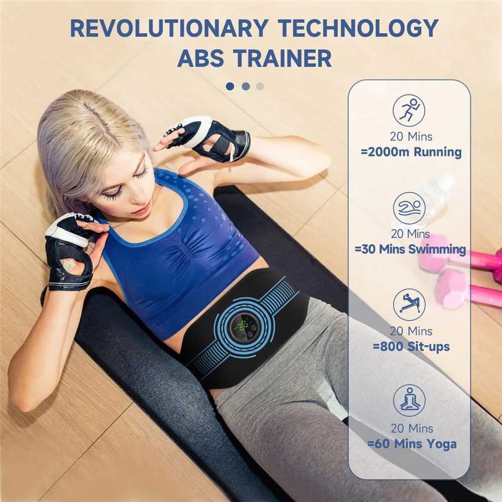 ABS Muscle Stimulator Toner Abdominal Belt Body Ab Slimming Mane Abdomen Arm Leg Fat Burn Fitness Workout Equipment W250724