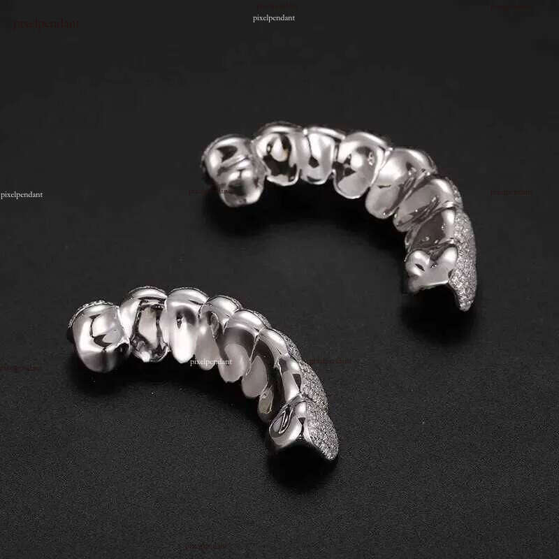 Exclusive customization Moissanite Teeth Grillz iced out Hop Sier decorative braces Real Dia Bling Tooth Grills For Men 2128990