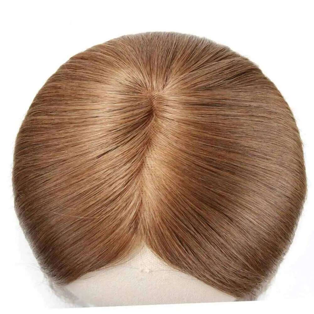 TUW25 Pieces Women's Thinning Mono 100% Virgin Human Hair Topper for Women Natural Looking