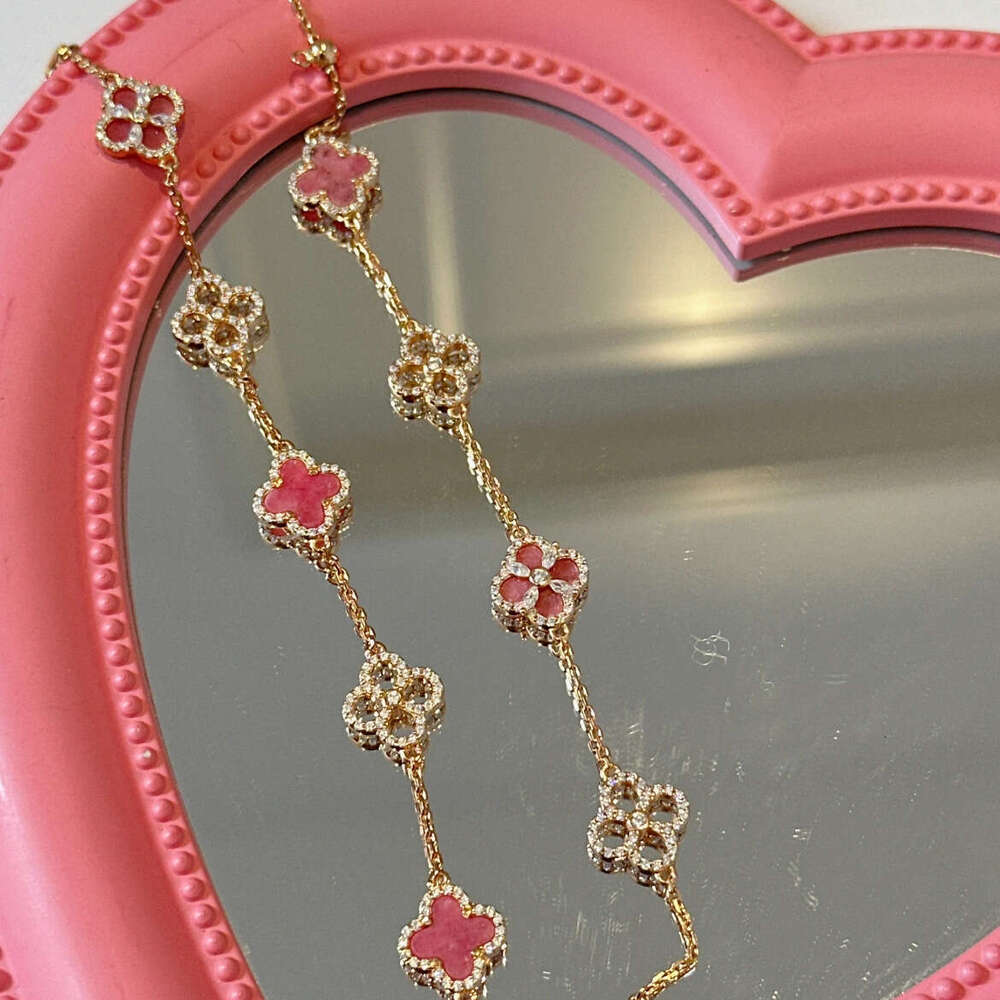 Luxury jewelry designer bracelet necklace earrings of high quality Chain Adjustable Clover Bracelet Rose Gold Color Ladies Double Layer Women Jewelry 