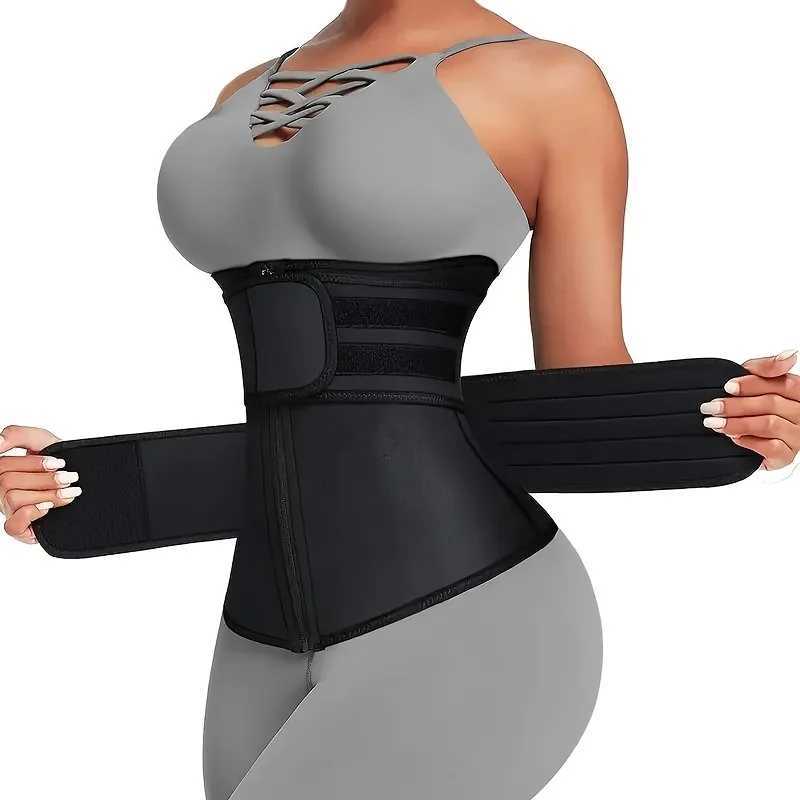 Sports Womens Waist Slimming Belt Sweat Resistant Adjustable Zipper Reinforced Body Shaping and Abdominal Belt W250724