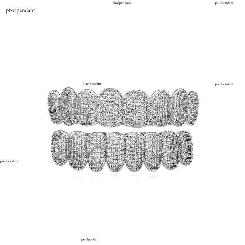 Exclusive customization Moissanite Teeth Grillz iced out Hop Sier decorative braces Real Dia Bg Tooth Grills For Men