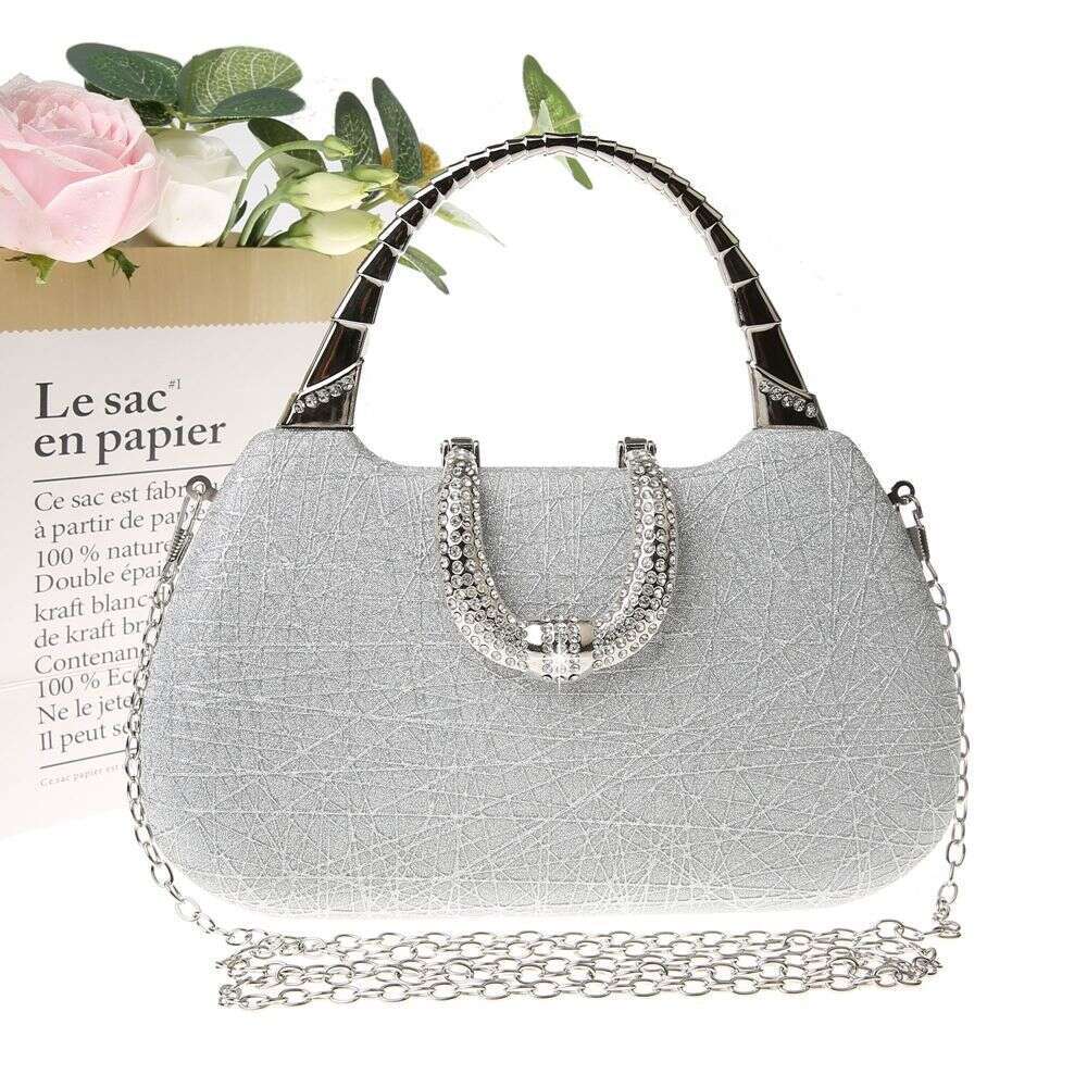 Designer Luxury Evening Diamond New Trendy Shiny Handbag for Women, Clutch Bag, Evening Dress Matching Small Square Bag