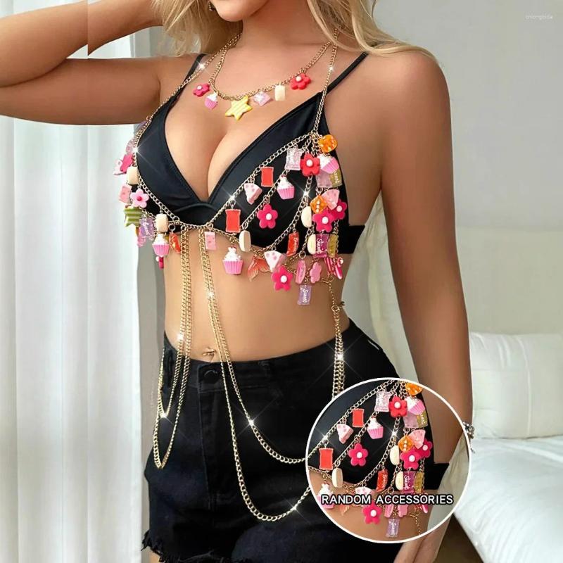 Stage Wear Elegant Multicolor Beading Style Body Chain Top Sweet Cool Girl Halter Neck Tank XY21933 From China Large Quantity