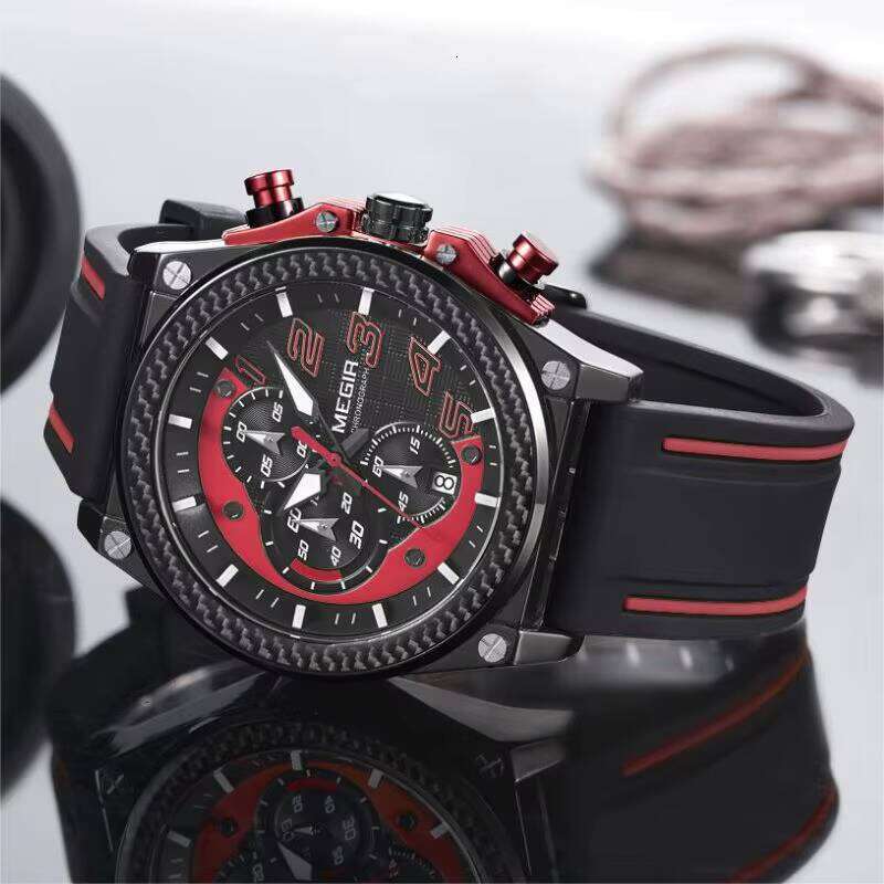 MEGIR Men's Sport Chronograph Watch - Waterproof, Luminous, Silicone Strap, 36.5mm - Bulk Wholesale