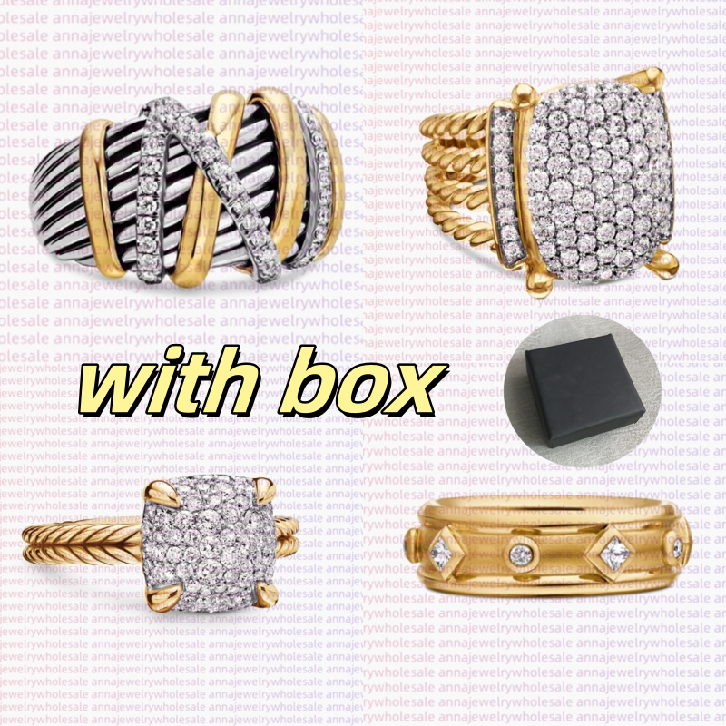 NEW ring Designer Rings for Men Women gold Twisted Braided ring Band 925 silver 18k gold plated with diamonds Ring Cable Wire luxury Jewelry Gifts