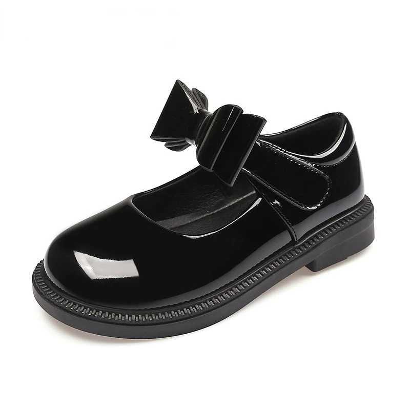 New Girl Leather Shoes Princess Kid Student School Casual Black Versatile Shoes Hook Loop Children Glossy Mary Jane Autumn HotXJ250724