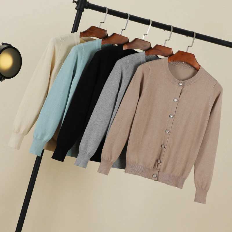 Cropped Blouses Cardigan Female Knitted Ladies Sweaters Crochet Top Black Womens Coat Spring 2025 Clothing Outerwear X2507241