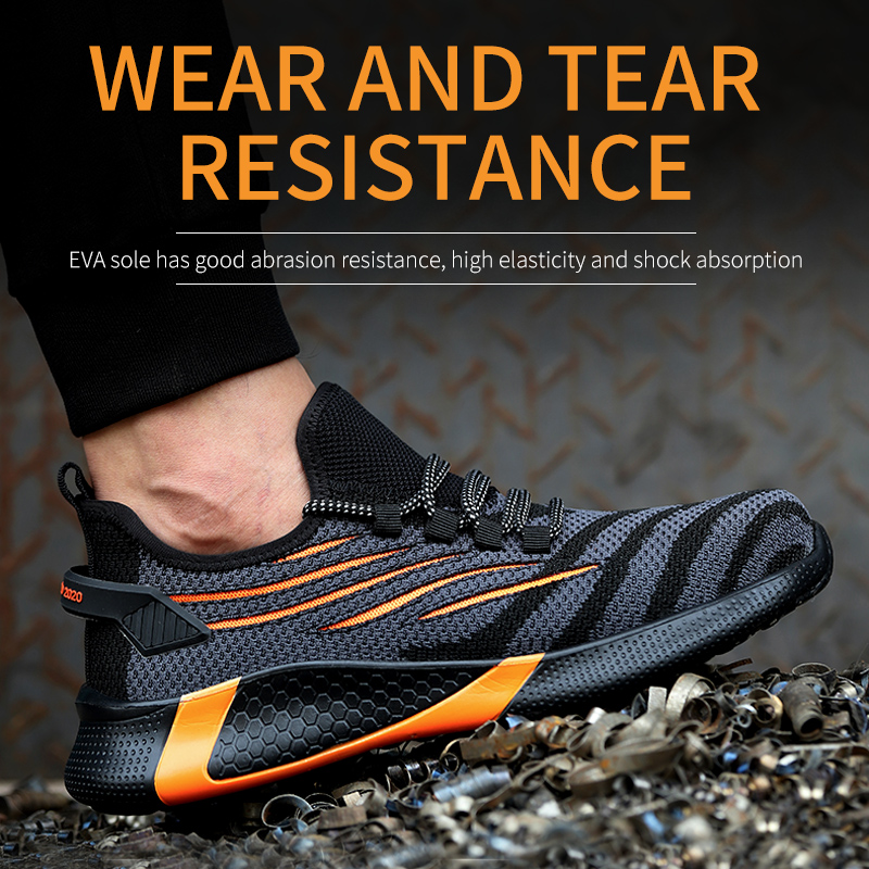Edenbo Steel Toe Shoes for Men and women Lightweight Work Shoes Indestructible Safety Sneakers Puncture Resistant Construction Shoes Composite Toe Sne