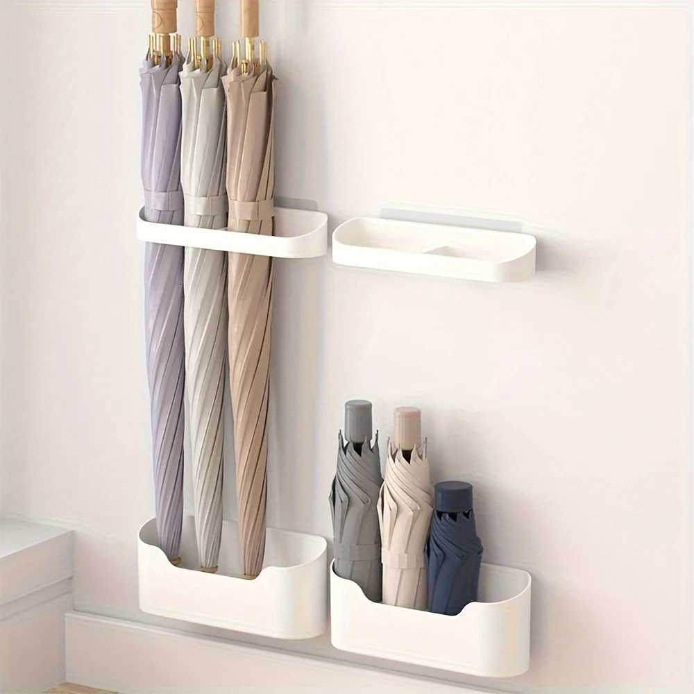 Wall Mounted Umbrella Holder Nail Free Fastener Style Multi-Functional Household Umbrella Storage Rack sun umbrella holder R250724