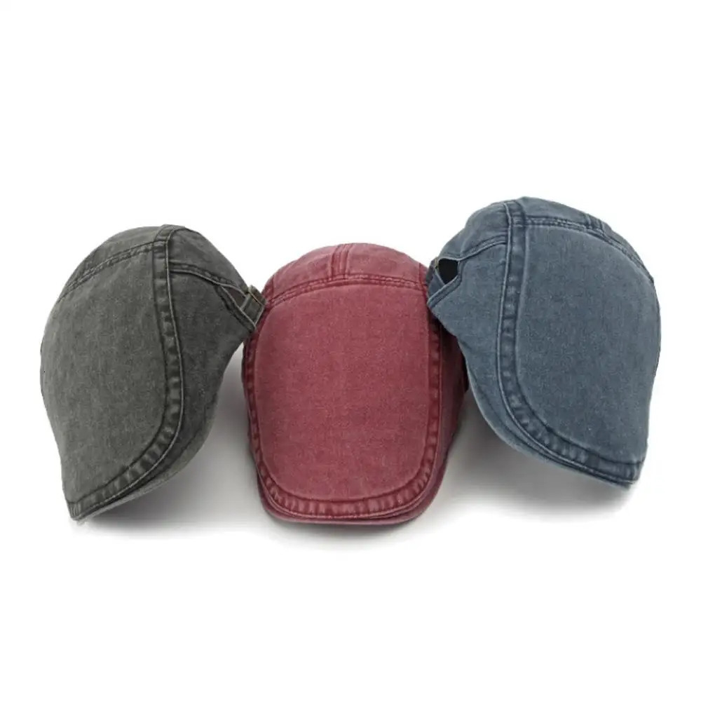 sboy Cap British-style Painters Hat Vintage Cotton Beret Unisex Adjustable Flat Visor Cap Retro Sun Protection Forward Hat 250723