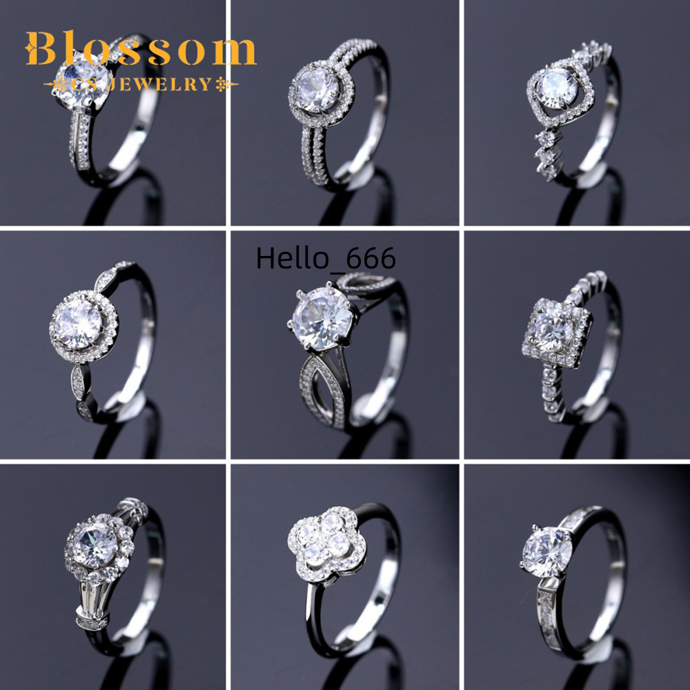 Blossom CS Jewelry Hot Sale Fashion 925 Sterling Silver Moissanite Rings Zirconia Wedding Engagement Womens Ring Fine Jewelry