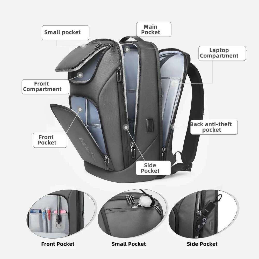 Travel Business For Men Large Capacity 17 Inch Laptop Multifunctional Anti-Theft Backpack Weekender Daypack