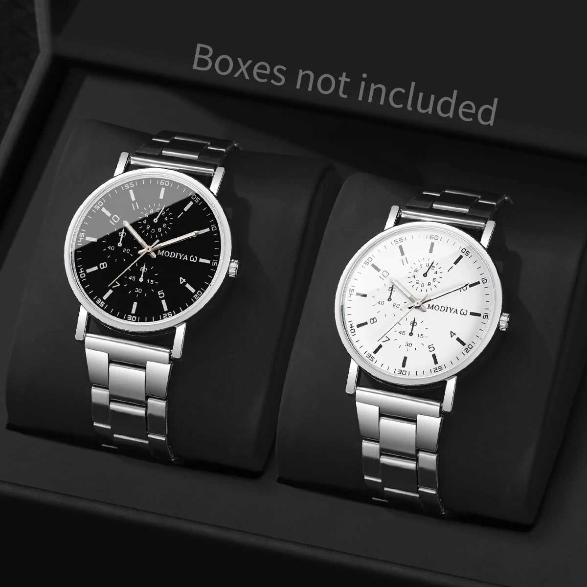 2PCS/Set Men Business Watches Fashion Analog Quartz Watch Reloj HombreWithout Box W250724