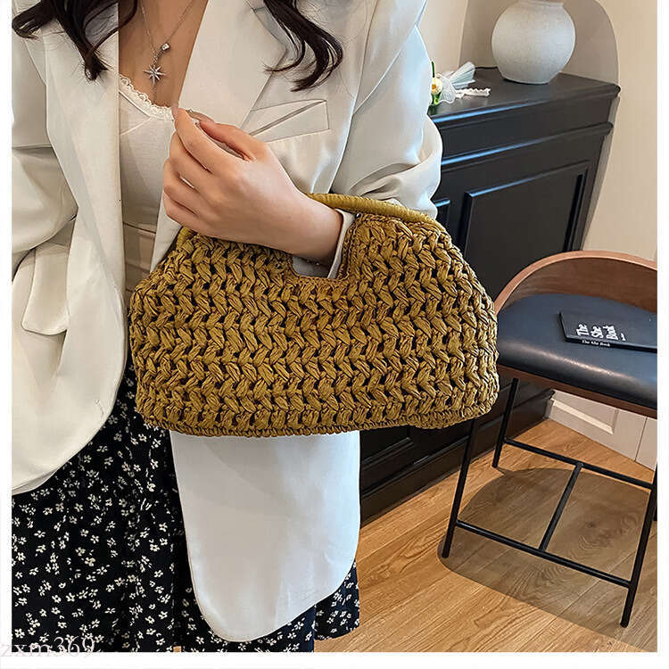 2025 New Chain Handbag Crossbody Women's Woven Fabric Stitched Fashion Elegant Style Bag